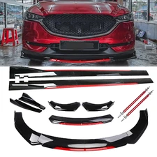 Front Bumper Lip Spoiler Splitter Glossy Black Red For Mazda 2 3 5 CX3 CX5 Body