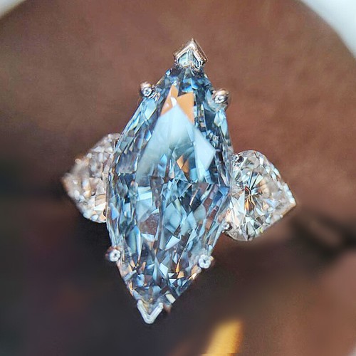 Marquise Cut Light Blue AAA Cz Women's White Gold Filled Wedding Ring Size 6-10 - Picture 5 of 7