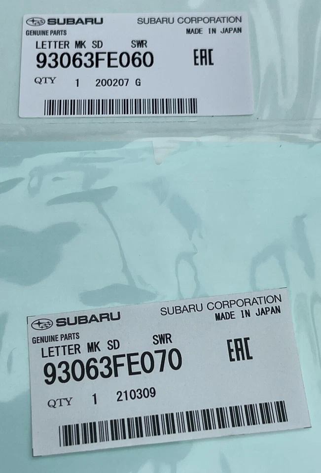 Subaru Impreza STi Left & Right door Decals blue & yellow 93063FE060 & FE070 - Image 2 of 4