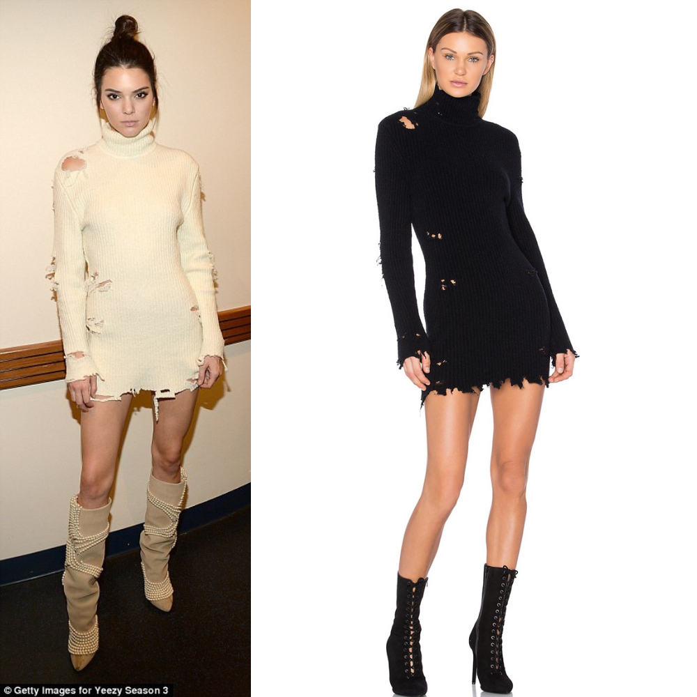 YEEZY SEASON 3 Black Distressed Sweater Dress XS MSRP $1150 YEEZY SEASON 3 Black Distressed Sweater Dress XS MSRP $1150