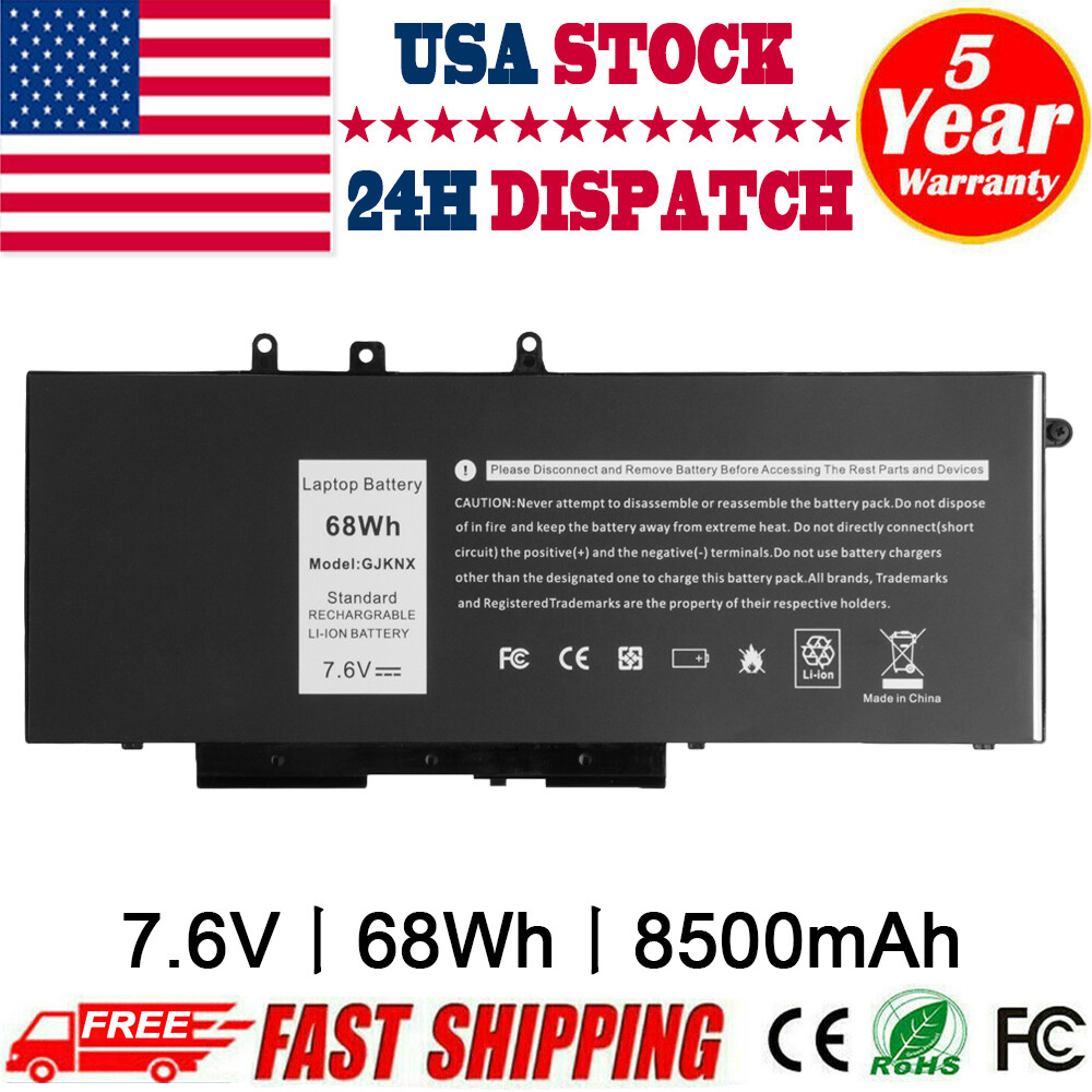 GJKNX Battery For Dell Latitude 5480 5580 5280 5490 5491 5580 5590