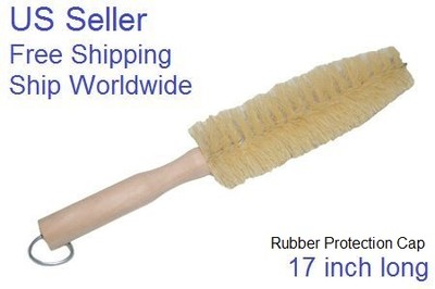 Carcarez 17" Flexible Wheel Spoke Brush – Medium Soft Bristles With Rubber Cap – For Cleaning Car Rims