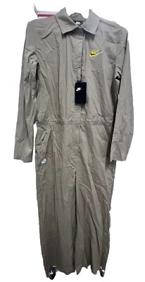 WMNS NIKE SPORTSWEAR NSW OVERALLS JUMPSUIT [CU5960-342] STONE LOOSE FIT SZ M