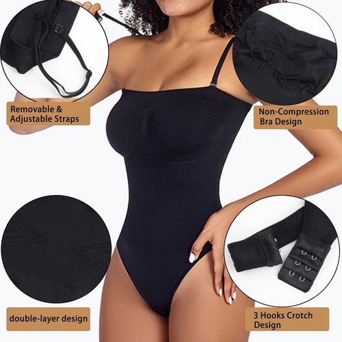 Trägerloser Tanga Body Shapewear Damen Bauchkontrolle nahtlos geformt Shaper - Bild 3 von 17