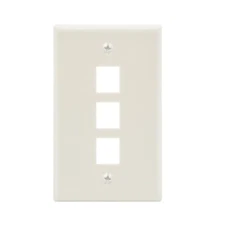 3Port Keystone Wallplate White Smooth Face
