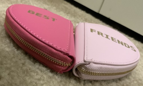 Pink Heart Shape Best Friends Coin Purse Best Gift For Valentines - Picture 4 of 6