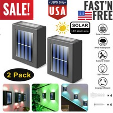 Outdoor Solar 2 LED Deck Lights Path Garden Patio Pathway Stairs Step Fence Lamp