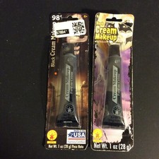 2 Tubes of Black Cream Stage Makeup Halloween Rubie's Costume 1 oz each
