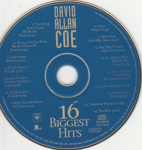 David Allan Coe - 16 Biggest Hits - Legacy 1999 - Made in USA - Bild 3 von 3