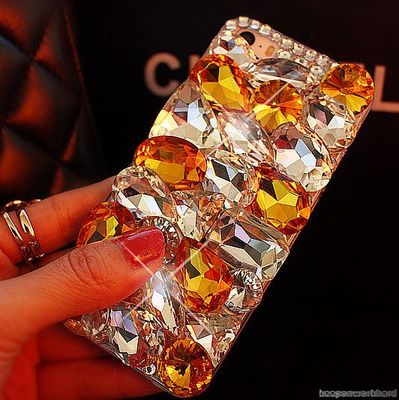 Luxury Bling Jewelled Crystal Diamond Rhinestone Flower Case Cover For Samsung