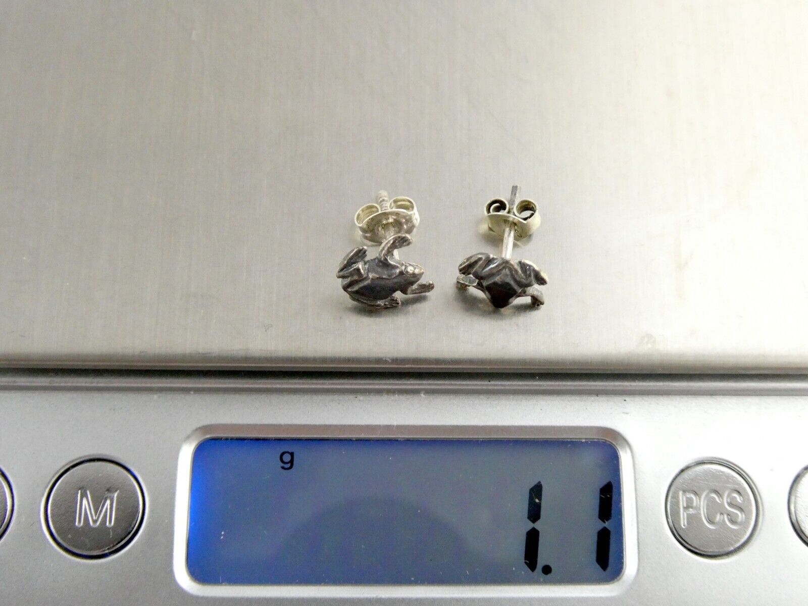 Sterling Silver Figural Frog Stud Earrings 925 1.… - image 9