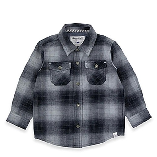 Sovereign Code Men's Black / Charcoal Plaid Flannel Dress Shirt Size S