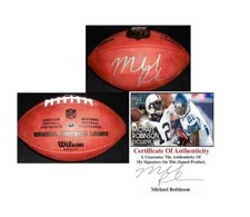 MICHAEL ROBINSON SIGNED NFL GAME FOOTBALL SEAHAWKS PENN STATE SUPER BOWL W/COA