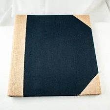 Hold 250 Photo Slot Sleeves Navy Blue Large Canvas Album Book 1 CD Slot Sleeve