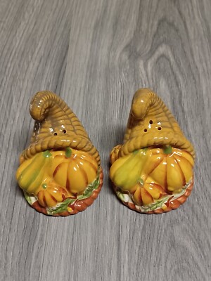 Vintage Harvest Cornucopia Salt & Pepper Shakers
