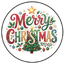 MERRY CHRISTMAS ENVELOPE SEALS LABELS STICKERS PARTY FAVORS