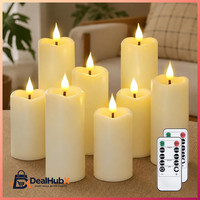 Led-Kerzen Flammenlos Elfenbein 8Er Set Mit Fernbedienung Und Zeitschaltuhr