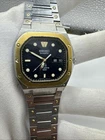 Vtg Seiko Santos SQ 8229-5019 Sports 100 Day/Date RARE 37mm Men's Watch Two-Tone