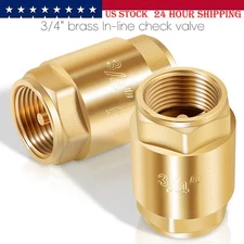 3/4"NPT One Way Brass In-Line Check Valve Female Pipe Thread, #20403LF (2 Pack)