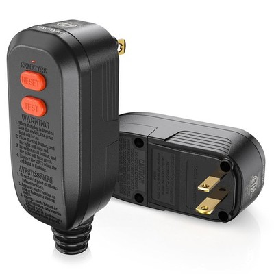 GFCI Replacement Plug Assembly Auto Reset 15 Amp 2 Prongs, 5 Years Warranty, Gro