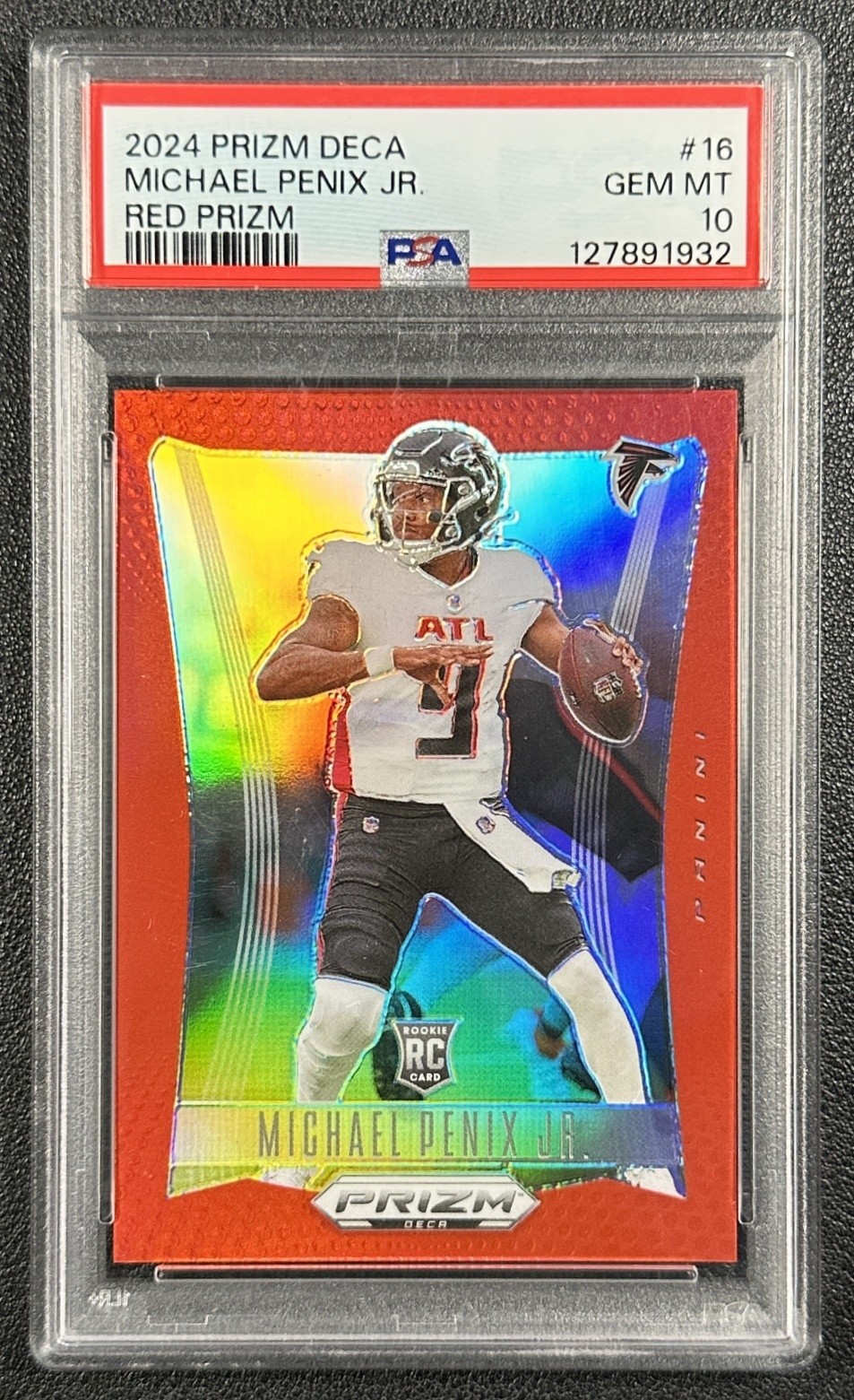 Michael Penix Panini Prizm Deca #16 Red Prizm