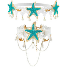 Women Mermaid Sea Star Starfish Hairbands Mermaid Costume Set Mermaid Starfish N