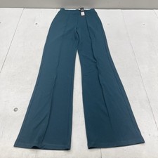 Fashion Nova Hunter Teal Green Victoria High Waisted Dress Pants Women's Size M