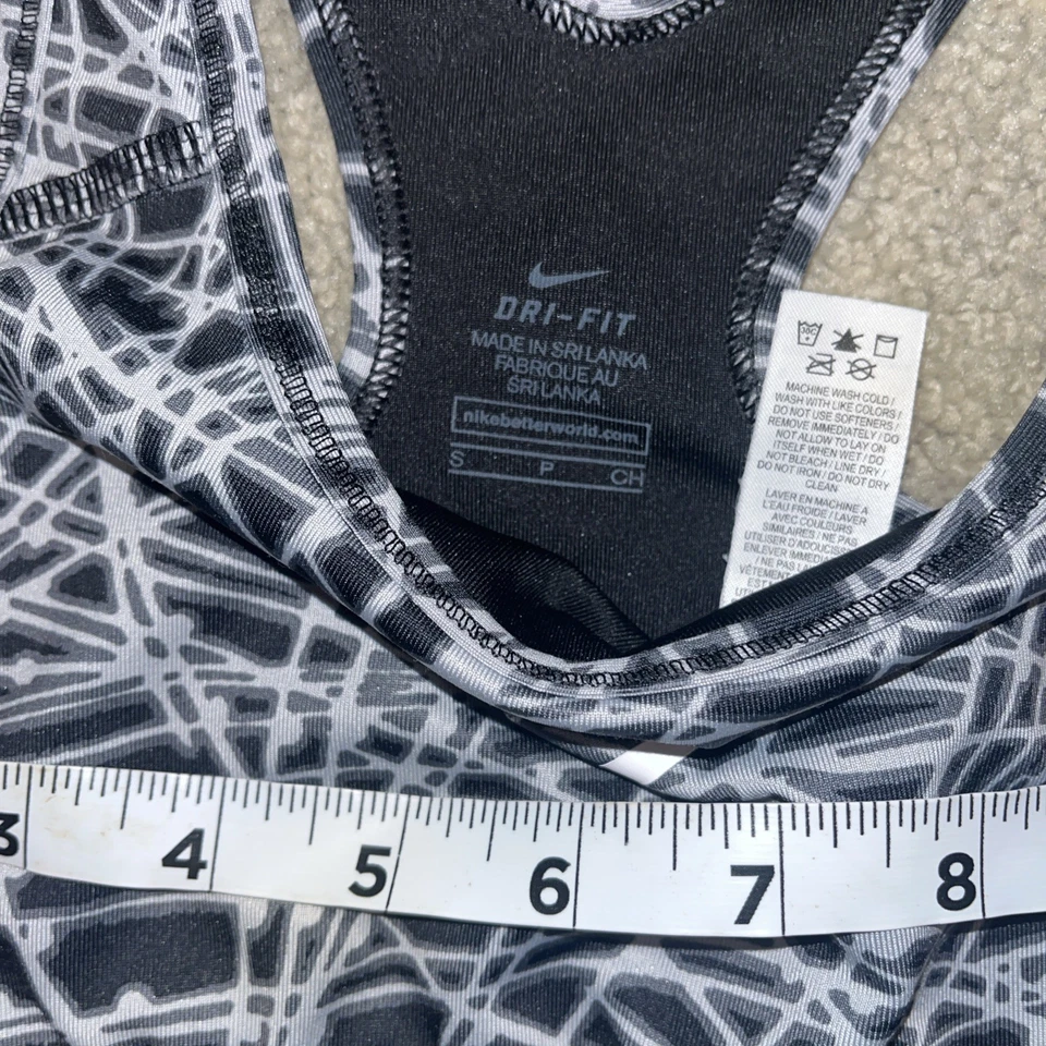 Nike Women's Size Small  Sports Bra Dri-Fit Yoga Top White Black - Image 4 of 4