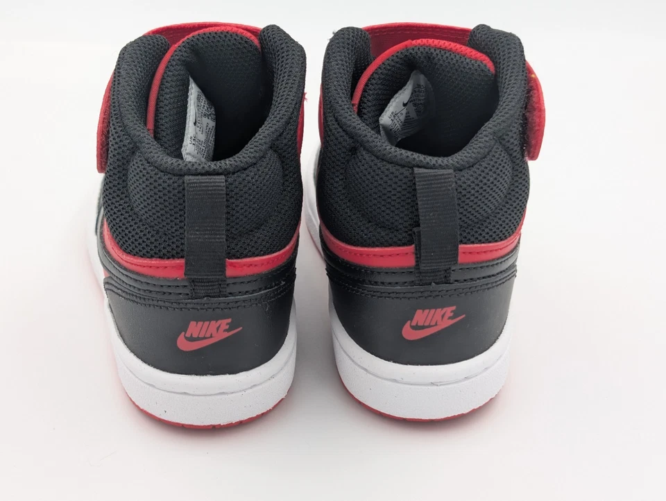 Nike Court Borough Mid 2 (PSV) Zapatos Niño 13C Rojo Negro Blanco CD7783 602 Foto 4 de 4