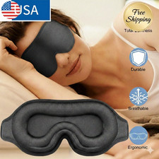 3D Travel Silk Eye Mask Sleeping Soft Padded Shade Cover Rest Relax Blindfold