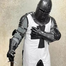 Medieval Black Templar Knight Full Body Set Armour Cosplay Halloween Suit