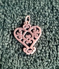 Beautiful *RARE*  James Avery Retired Lace Heart Pendant  925 Sterling Silver 