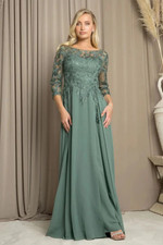 Clearance Eucalyptus Size L A-Line Long Mother of the Bride Formal Dress By 5258