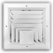 8 In. X 8 In. 3-Way Aluminum Square Wall/Ceiling Register