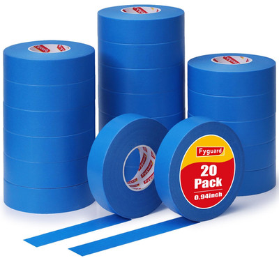 20 Rolls Blue Painters Tape, 1 Inch Wide, 0.94In X 1100 Yards, Bulk Masking Tape