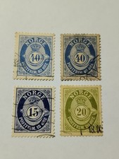 Norvège NORGE lot 4 timbres oblitérés 1921 40 Ore Rare