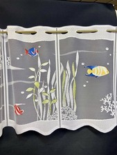 Scheibengardine, Fertiggardine, Fische, maritim, Aquarium, 44x133cm
