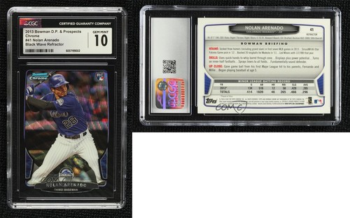 2013 Bowman Draft Chrome Black Wave Refractor Nolan Arenado #41 Rookie RC 0h99 - Picture 3 of 3