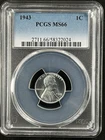 1943  1C  Lincoln Wheat One Cent  PCGS MS66  58322024