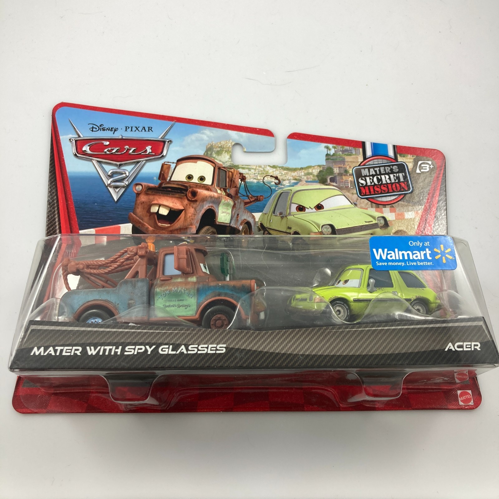 Disney Pixar Cars 2 Diecast Twin Pack Mater with Spy Glasses & Acer
