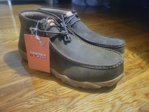Twisted X Work Chukka Driving Moc Distressed Saddle Mens Size 9.5M