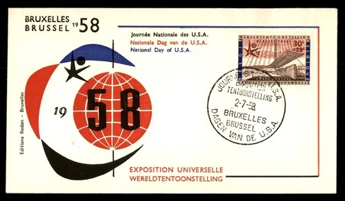 Mayfairstamps Belgium FDC 1958 Expo Universal Brussel Natl Day USA First Day Cov