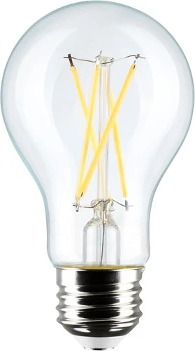 Satco S12462 8 Watt A19 LED Bulb, Clear, 2700K, Medium Base, 8 Watts, Clear  - Picture 1 of 2