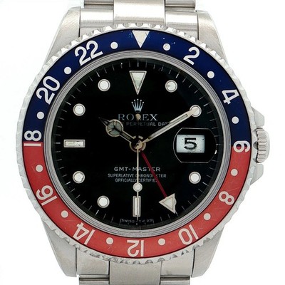 Herrenuhr Rolex GMT-Master 16700 Pepsi mit Box und Revisionsbeleg