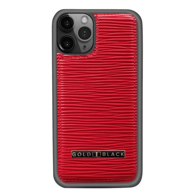 GOLDBLACK iPHONE 11 PRO LEDERHÜLLE UNICO-Prägung  ROT Echtleder