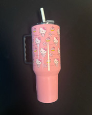 Hello Kitty Pink 40oz Stainless Steel Insulated Tumbler with Handle and Straw