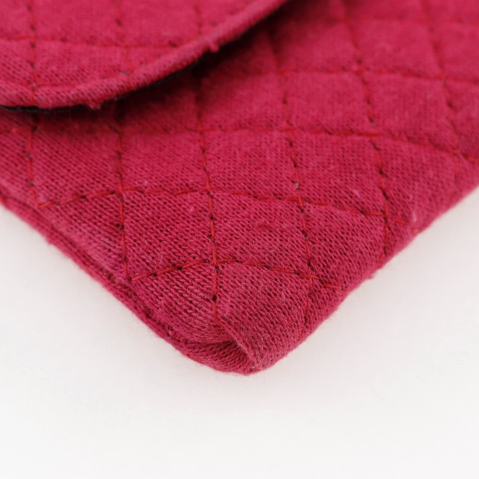 CHANEL Bolsa de Cadena Bolso de Hombro Micro Rosa Algodón Mujer Foto 4 de 4