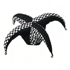 Unisex Bufón Sombrero Payaso Carnaval Bufón Sombrero con Campanas Halloween Joker Sombrero