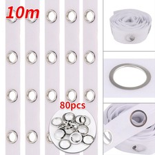 10M Curtain Header Heading Tapes with Metal Rings & Self Sealing Plastic Eyelets