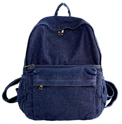 Denim Backpack Casual Style Lightweight Jeans Backpacks Classic Retro Travel ...